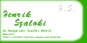 henrik szaloki business card