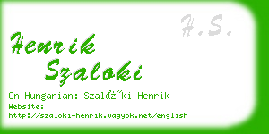 henrik szaloki business card